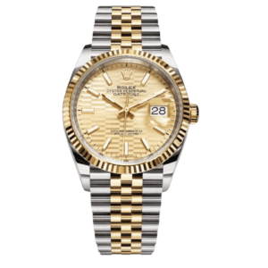 Rolex Datejust 36 Golden Fluted-Motif Dial Unisex Luxury Watch